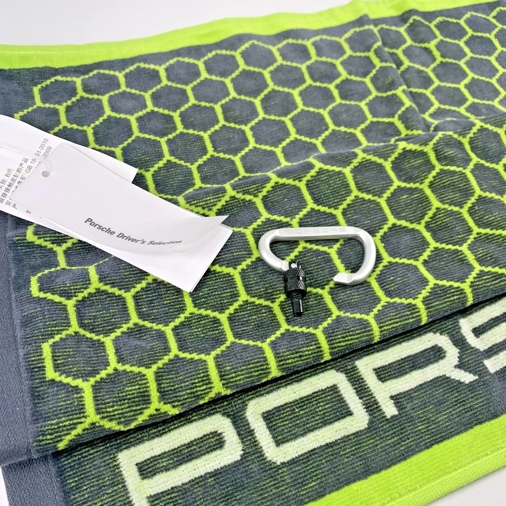 Porsche Golf Woven Towel with Tag‎ Carabiner Promo Item 2015 Packaged RARE